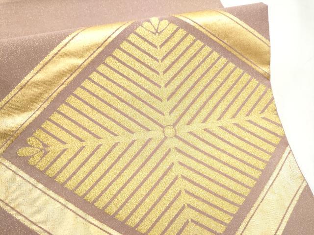 平和屋着物●太鼓柄袋帯　綴れ　松葉文　金糸　正絹　逸品　CABI9008hy