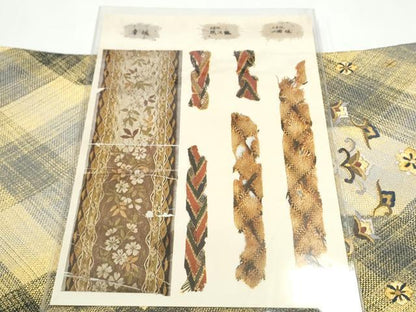平和屋着物●ひなや工房　くむ・あむ・おる　伊豆蔵明彦　太鼓柄袋帯　総刺繍　向かい鳥花文　金糸　証紙付き　正絹　逸品　CABI9010hy