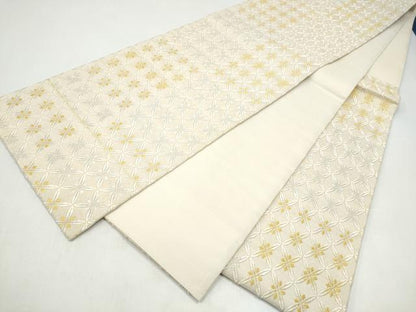 平和屋着物●西陣　吉村織物謹製　六通柄袋帯　百綴れ　七宝花文　金銀糸　正絹　逸品　CABI9024hy