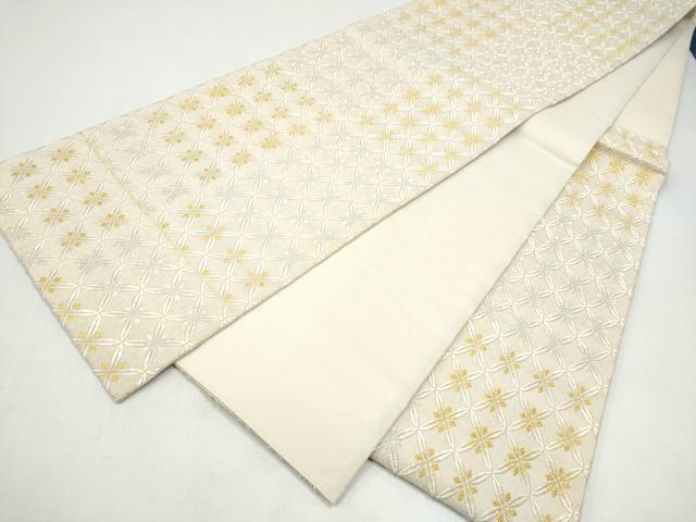 平和屋着物●西陣　吉村織物謹製　六通柄袋帯　百綴れ　七宝花文　金銀糸　正絹　逸品　CABI9024hy