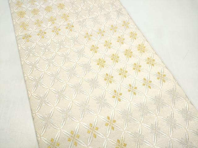 平和屋着物●西陣　吉村織物謹製　六通柄袋帯　百綴れ　七宝花文　金銀糸　正絹　逸品　CABI9024hy