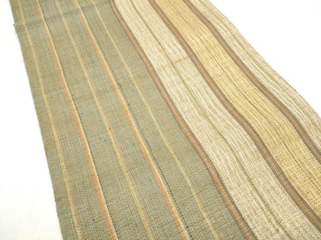 平和屋着物▽両面　太鼓柄袋帯　スリーシーズン　春夏秋　すくい織　葡萄蔦の葉文　正絹　逸品　CABI9028hy