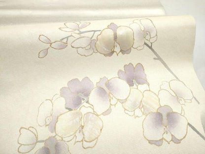 平和屋着物●太鼓柄袋帯　螺鈿箔　胡蝶蘭　金彩　正絹　逸品　CABI9030hy