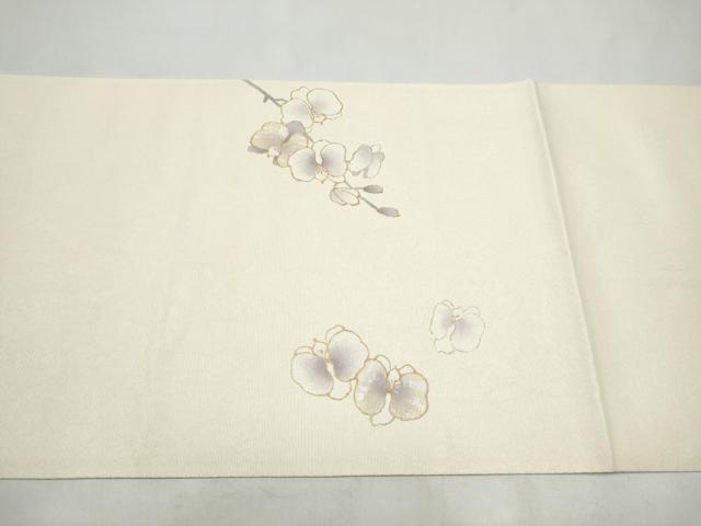 平和屋着物●太鼓柄袋帯　螺鈿箔　胡蝶蘭　金彩　正絹　逸品　CABI9030hy