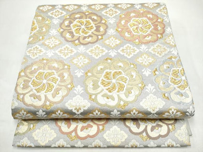 平和屋着物●六通柄袋帯　唐織　織彩　舞花文　金糸　正絹　逸品　CABI9031hy