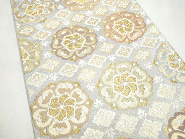 平和屋着物●六通柄袋帯　唐織　織彩　舞花文　金糸　正絹　逸品　CABI9031hy