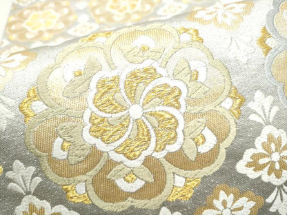 平和屋着物●六通柄袋帯　唐織　織彩　舞花文　金糸　正絹　逸品　CABI9031hy