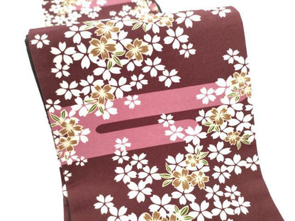 平和屋着物●両面　半幅帯　エ霞舞桜文　CABI9036hy