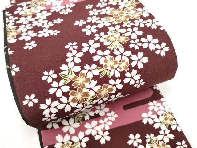 平和屋着物●両面　半幅帯　エ霞舞桜文　CABI9036hy