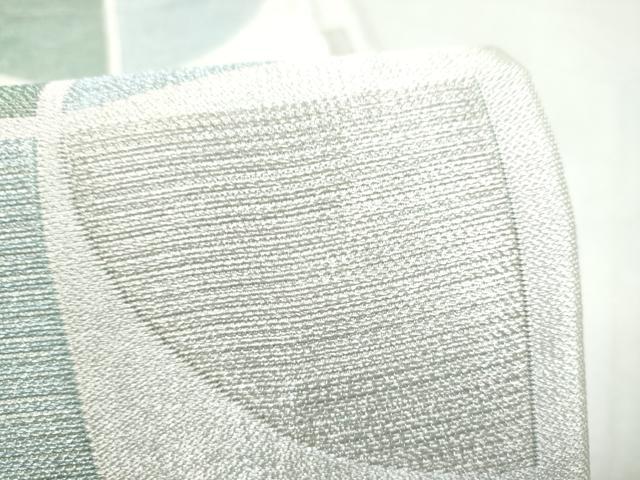平和屋着物●撫松庵　両面　半幅帯　幾何学文様　銀糸　CABI9037hy