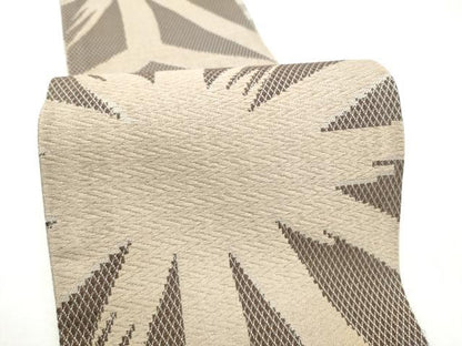 平和屋着物●両面　半幅帯　幾何学文様　正絹　逸品　CABI9047hy
