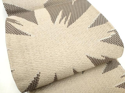 平和屋着物●両面　半幅帯　幾何学文様　正絹　逸品　CABI9047hy