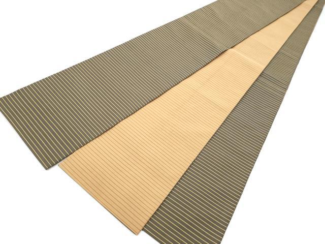 平和屋着物●爪掻き本綴れ　両面　半幅帯　横段文　やまと誂製　正絹　逸品　CABI9049hy
