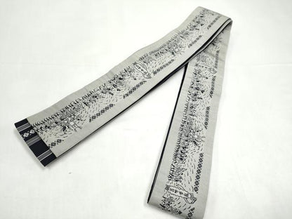 平和屋着物●男性　本場筑前博多織　両面　角帯　博多山笠　献上　正絹　逸品　CABI9052hy