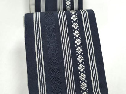 平和屋着物●男性　本場筑前博多織　両面　角帯　博多山笠　献上　正絹　逸品　CABI9052hy
