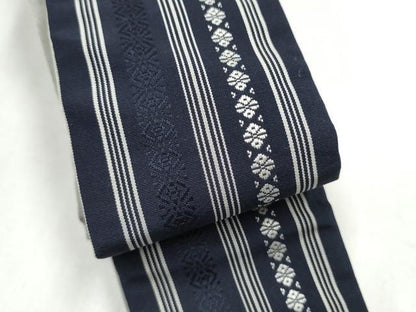 平和屋着物●男性　本場筑前博多織　両面　角帯　博多山笠　献上　正絹　逸品　CABI9052hy