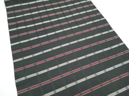 平和屋着物●両面　全通柄　京袋帯　舞花文　黒地　正絹　逸品　CABI9055hy