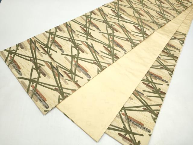 平和屋着物●西陣　木野織物　菱屋善兵衛謹製　六通柄袋帯　こぼれ松葉文　正絹　逸品　CABI9058hy