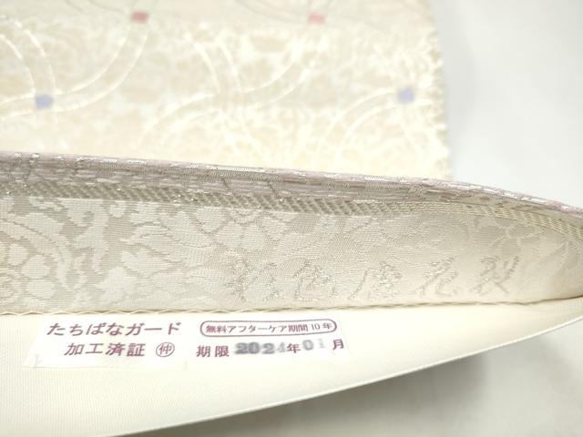 平和屋着物●六通柄袋帯　唐織　彩色唐花裂　銀糸　正絹　逸品　CABI9068hy