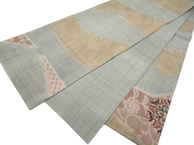 平和屋着物●中国三大刺繍　スワトウ刺繍　総刺繍　太鼓柄袋帯　紬地　正倉院花文　正絹　逸品　CABI9084hy