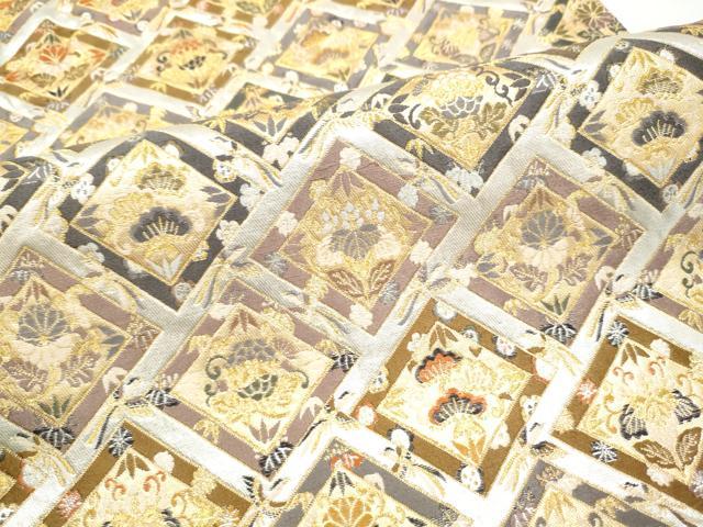 平和屋着物●田中工芸織物 祥園謹製　六通柄袋帯　唐織　草花菱文　金銀糸　正絹　逸品　CABI9087hy
