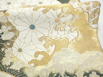 平和屋着物●六通柄袋帯　唐織　流水宝尽くし花文　金銀糸　正絹　逸品　CABI9089hy