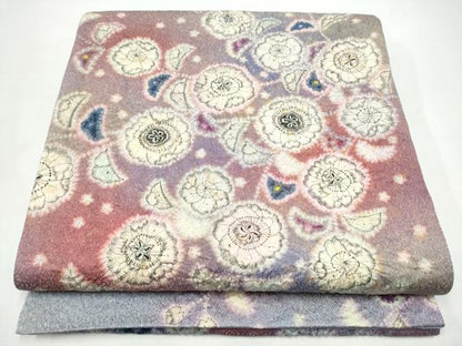 平和屋着物●太鼓柄袋帯　作家物　絞り　辻が花　銀通し地　正絹　逸品　CABI9091hy