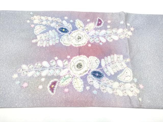 平和屋着物●太鼓柄袋帯　作家物　絞り　辻が花　銀通し地　正絹　逸品　CABI9091hy