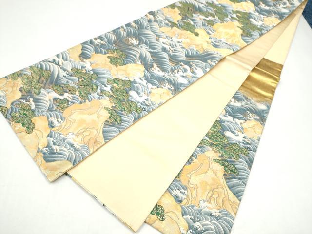 平和屋着物●六通柄袋帯　浜松文　金糸　正絹　逸品　CABI9094hy