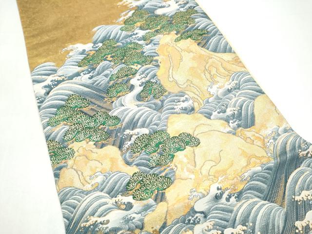 平和屋着物●六通柄袋帯　浜松文　金糸　正絹　逸品　CABI9094hy