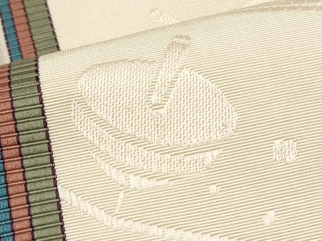 平和屋着物●本場筑前博多織　半幅帯　独楽　正絹　逸品　CABI9101hy