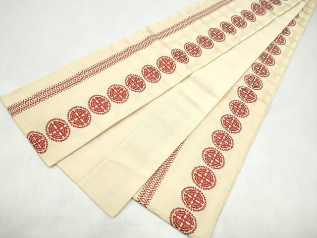 平和屋着物●本場筑前博多織　半幅帯　幾何学文様　正絹　逸品　CABI9103hy