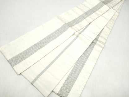 平和屋着物●本場筑前博多織　両面　半幅帯　献上　正絹　逸品　CABI9104hy
