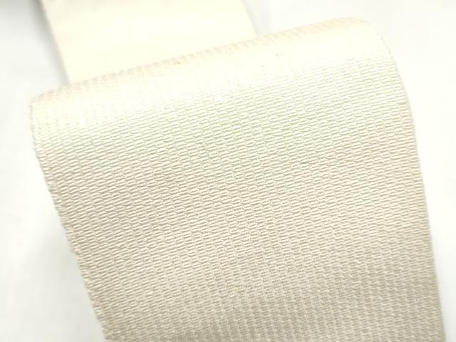 平和屋着物●男性　角帯　色無地　生成り色　証紙付き　正絹　逸品　CABI9105hy