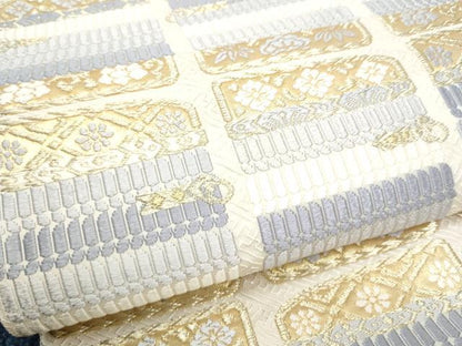 平和屋着物●つけ帯　唐織　鎧脅し　金糸　正絹　逸品　CABI9113hy