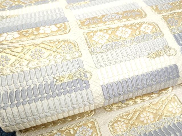 平和屋着物●つけ帯　唐織　鎧脅し　金糸　正絹　逸品　CABI9113hy