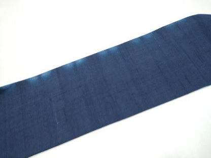 平和屋着物●九寸名古屋帯　藍　板締絞り 霞文　正絹　逸品　CABI9116hy