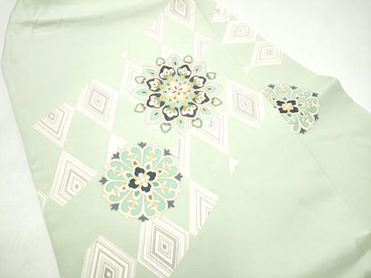 平和屋着物●塩瀬　九寸名古屋帯　正倉院花文　金彩　正絹　逸品　CABI9120hy