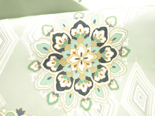 平和屋着物●塩瀬　九寸名古屋帯　正倉院花文　金彩　正絹　逸品　CABI9120hy