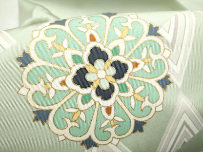 平和屋着物●塩瀬　九寸名古屋帯　正倉院花文　金彩　正絹　逸品　CABI9120hy