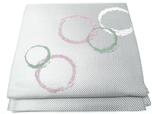 平和屋着物●本場筑前博多織　八寸名古屋帯　丸文　正絹　逸品　CABI9121hy