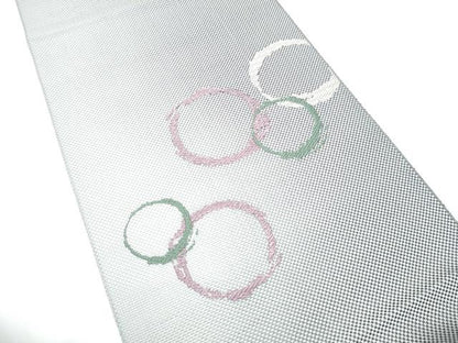 平和屋着物●本場筑前博多織　八寸名古屋帯　丸文　正絹　逸品　CABI9121hy