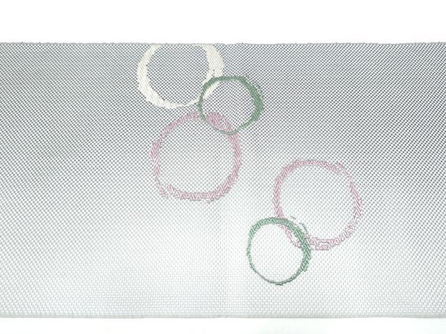 平和屋着物●本場筑前博多織　八寸名古屋帯　丸文　正絹　逸品　CABI9121hy