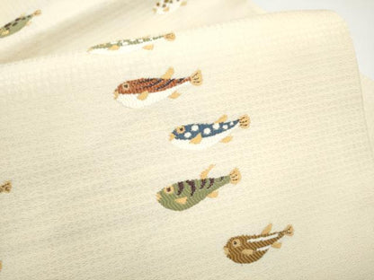 平和屋着物●九寸名古屋帯　魚　正絹　逸品　CABI9125hy