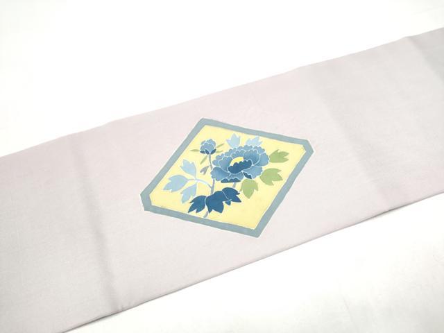平和屋着物●本加賀友禅作家　奥原一就　塩瀬　九寸名古屋帯　草花丸文　正絹　逸品　CABI9129hy