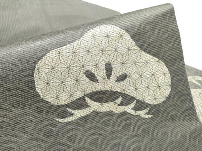 平和屋着物●九寸名古屋帯　幾何学松文　正絹　逸品　CABI9132hy