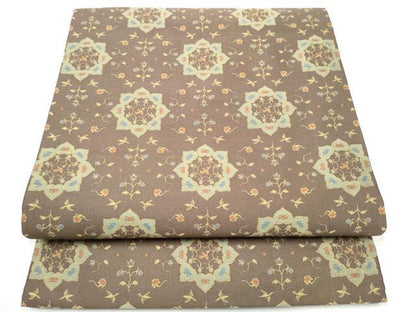 平和屋着物●全通柄　九寸開き名古屋帯　花鳥文　正絹　逸品　CABI9136hy
