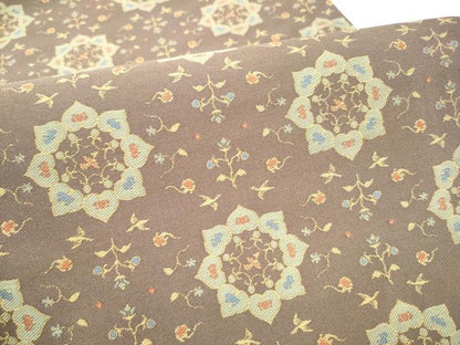 平和屋着物●全通柄　九寸開き名古屋帯　花鳥文　正絹　逸品　CABI9136hy