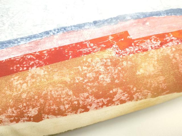 平和屋着物●塩瀬　九寸名古屋帯　作家物　霞文　金銀彩　正絹　逸品　CABI9140hy