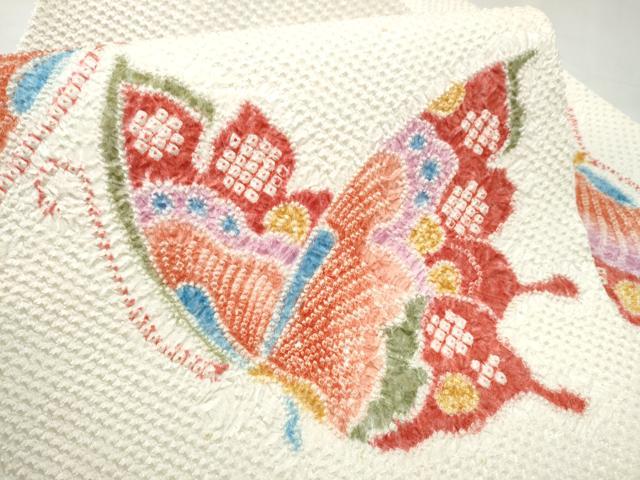 平和屋着物●名門　藤娘きぬたや・総絞り　九寸名古屋帯　舞蝶文　正絹　逸品　CABI9141hy